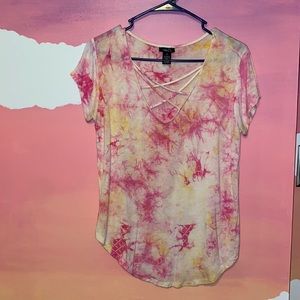 pink and yellow lemonade tye dye tee
